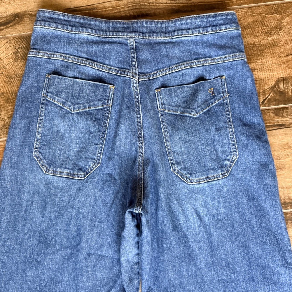 Anthropologie Pilcro Emory Pleated High-Rise Cuffed Wide-Leg Jeans, Blue, 29 - Picture 8 of 12
